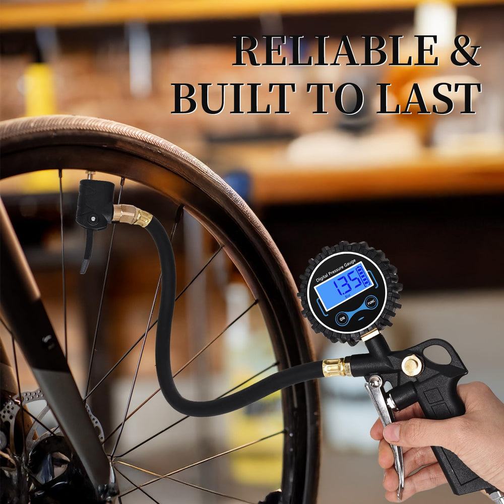 AmazStove inflating a bicycle tire highlighting convenience for cyclists on the go