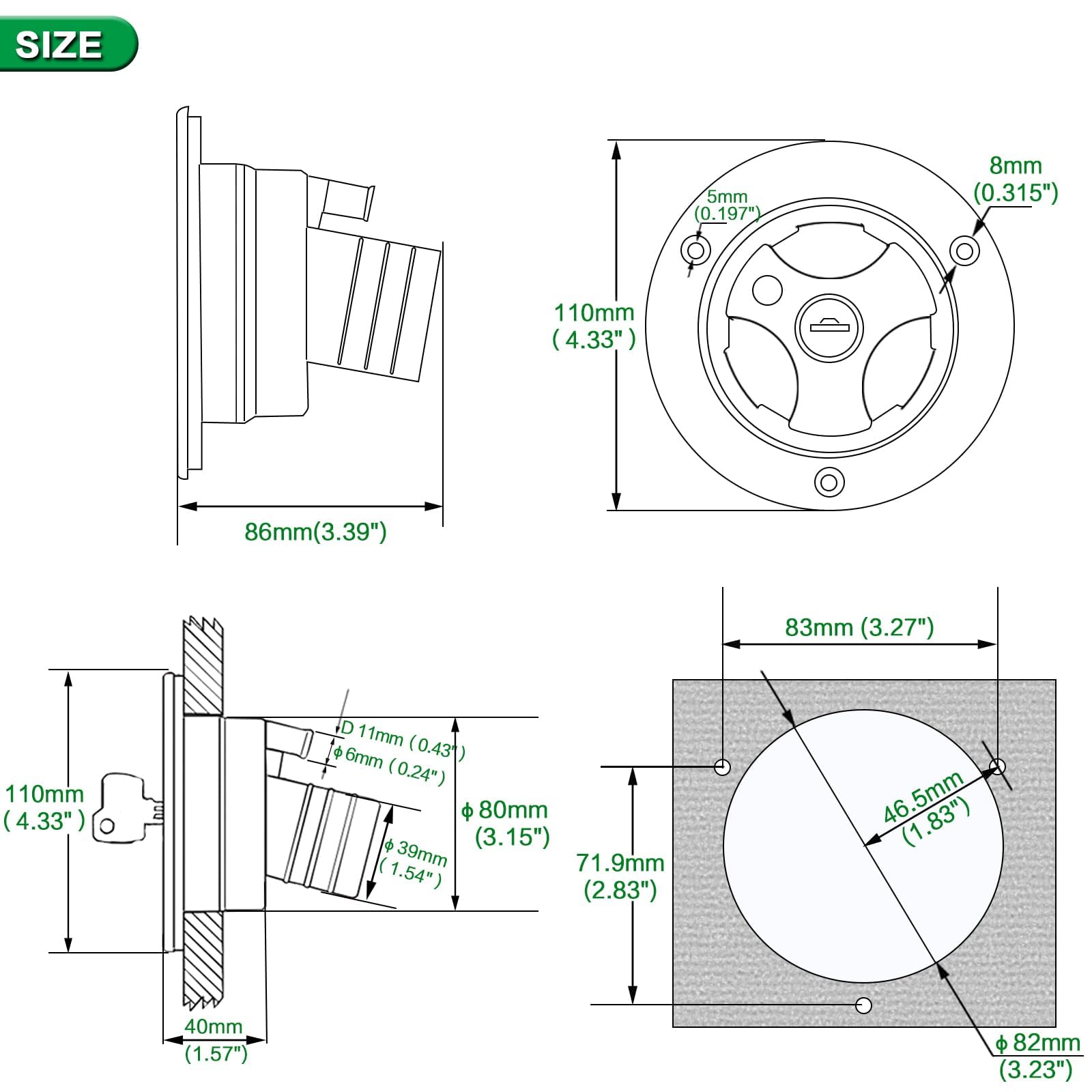 Ambuker vent holes for anti-backspray and safer filling