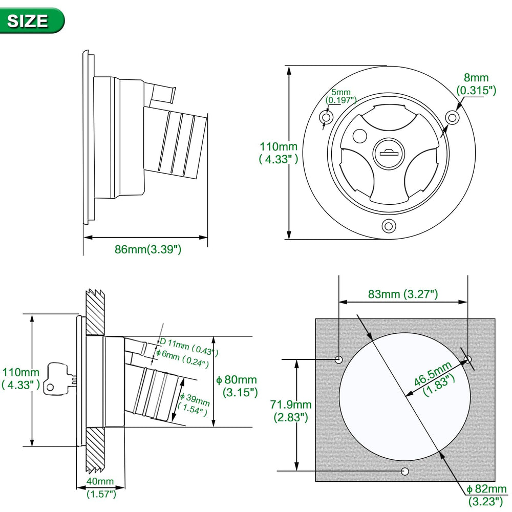 Ambuker vent holes for anti-backspray and safer filling