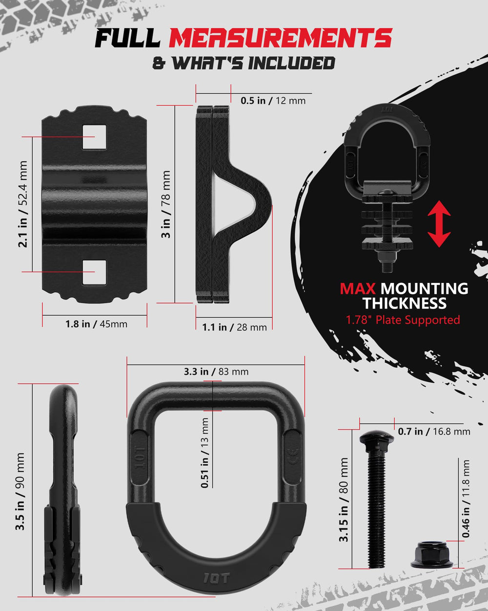 AMBULL D-ring mounted on trailer demonstrating secure cargo attachment point