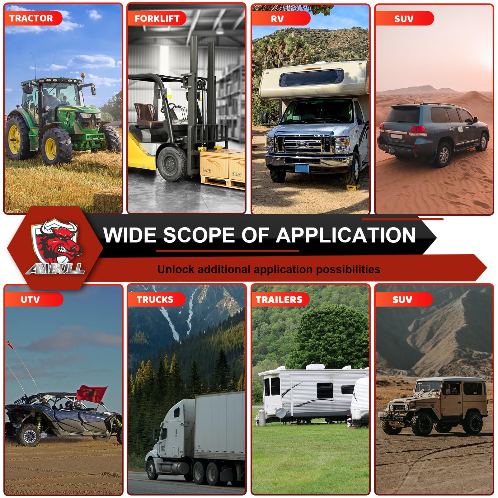 AMBULL lifestyle image of truck recovery using link for dependable, quiet towing support