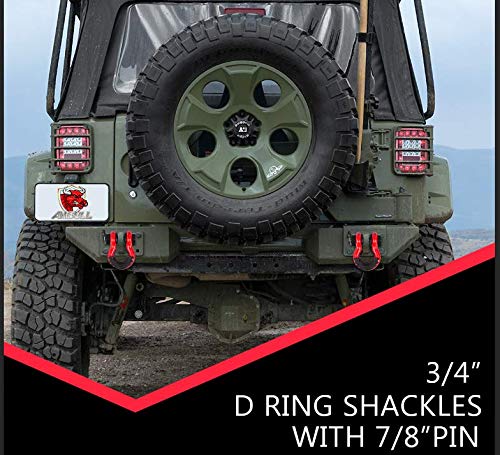 AMBULL shackle stamped rating and label close-up benefit: easy verification of load specifications