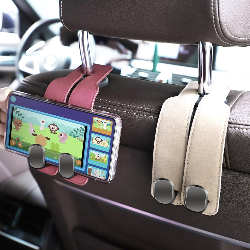 Amelity four-pack packaged contents showing multiple hooks for full car organization