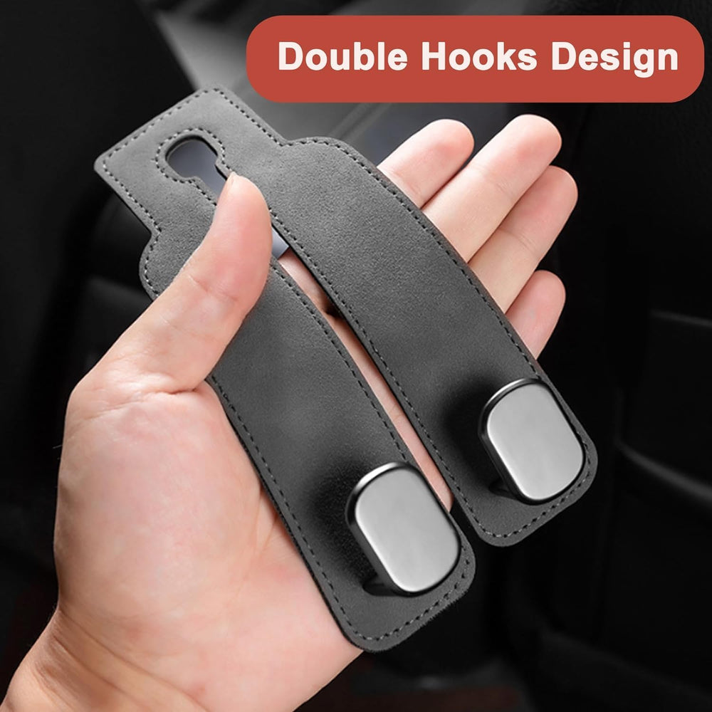 Amelity hook attached to headrest demonstrating quick tool-free installation