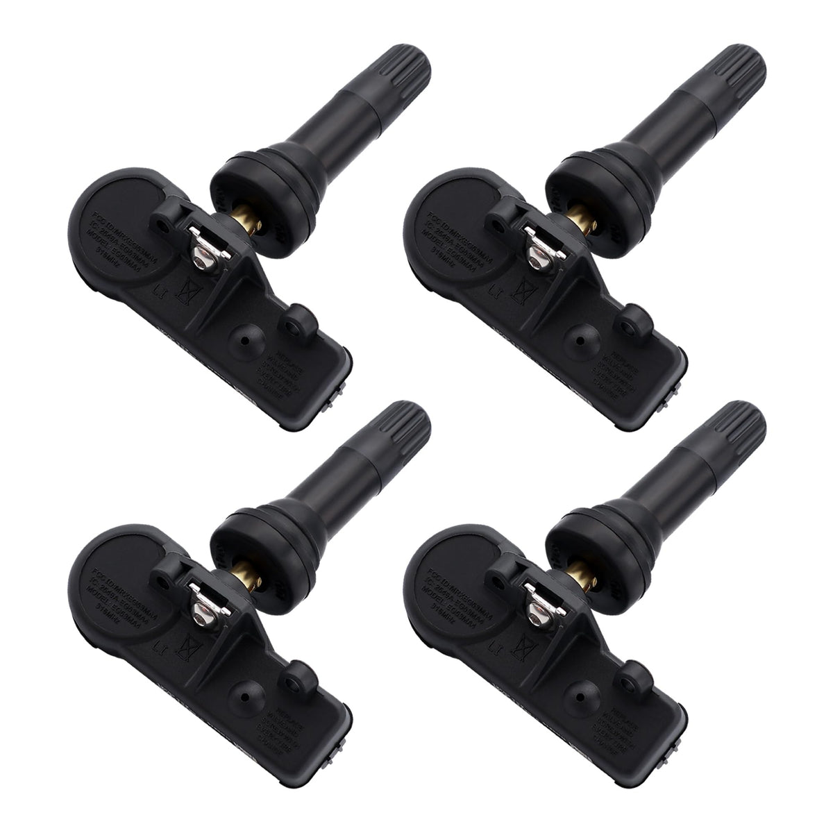 AMICAREP front view of four TPMS sensors neatly packaged showing kit completeness