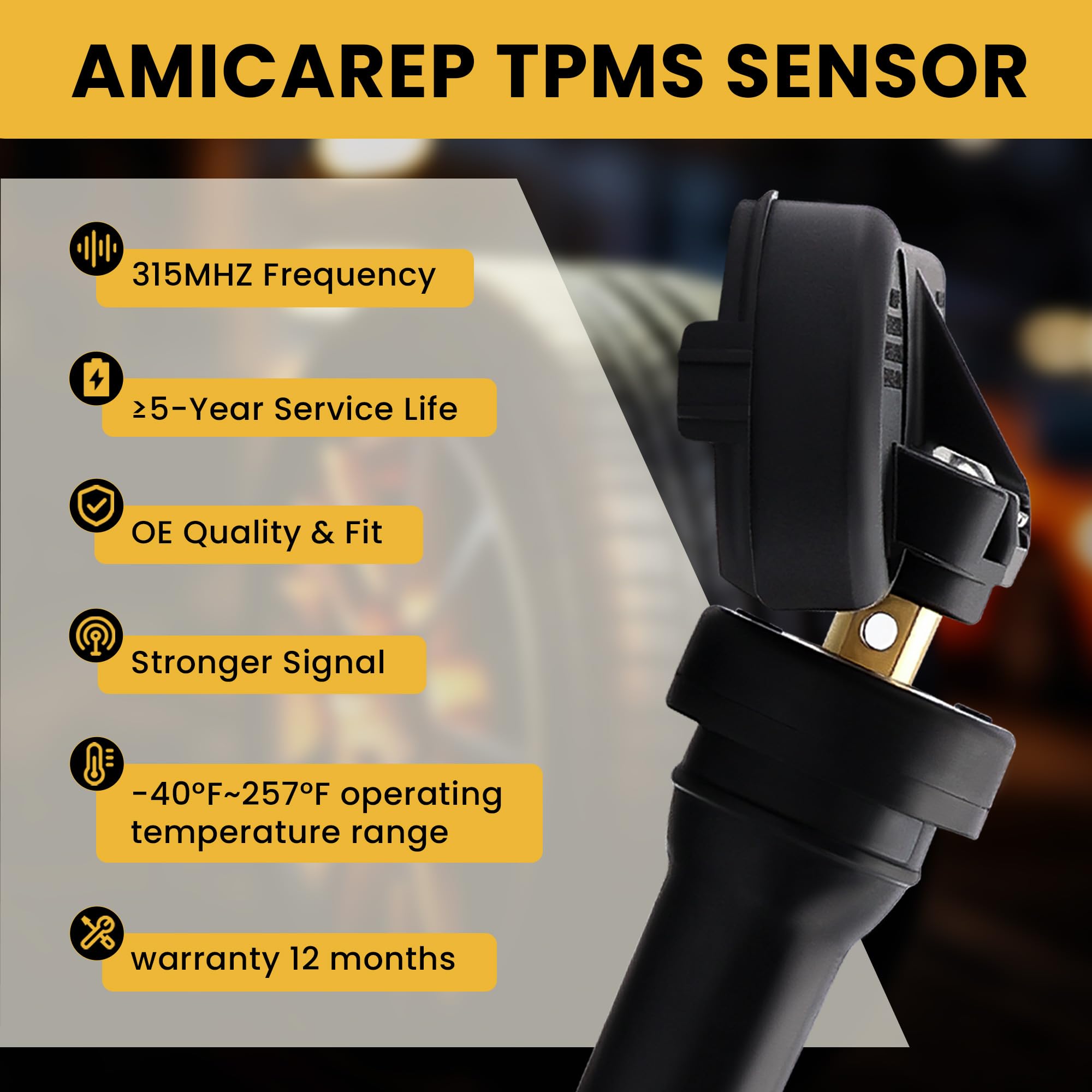 AMICAREP side profile showing sensor label for easy OE number identification