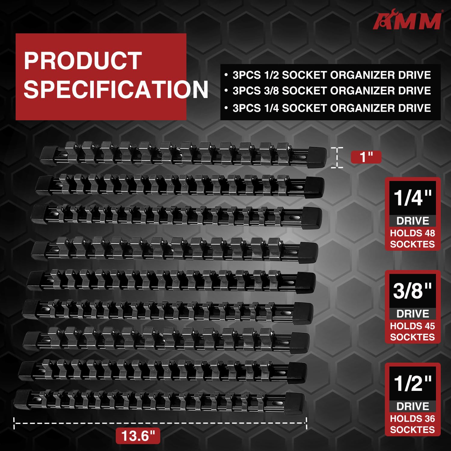 AMM close-up of removable clips demonstrating secure fit and easy reconfiguration advantage