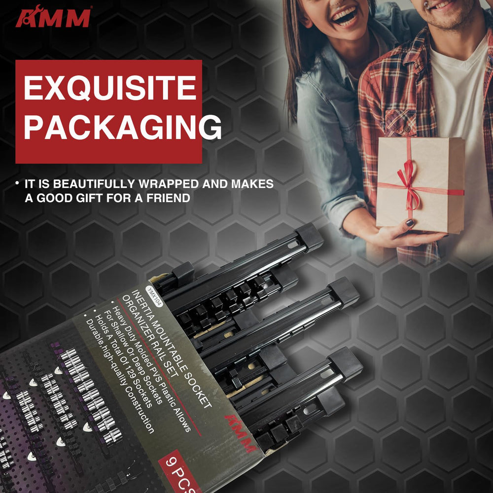 AMM organizer on a workbench with sockets arranged for immediate use and faster workflow