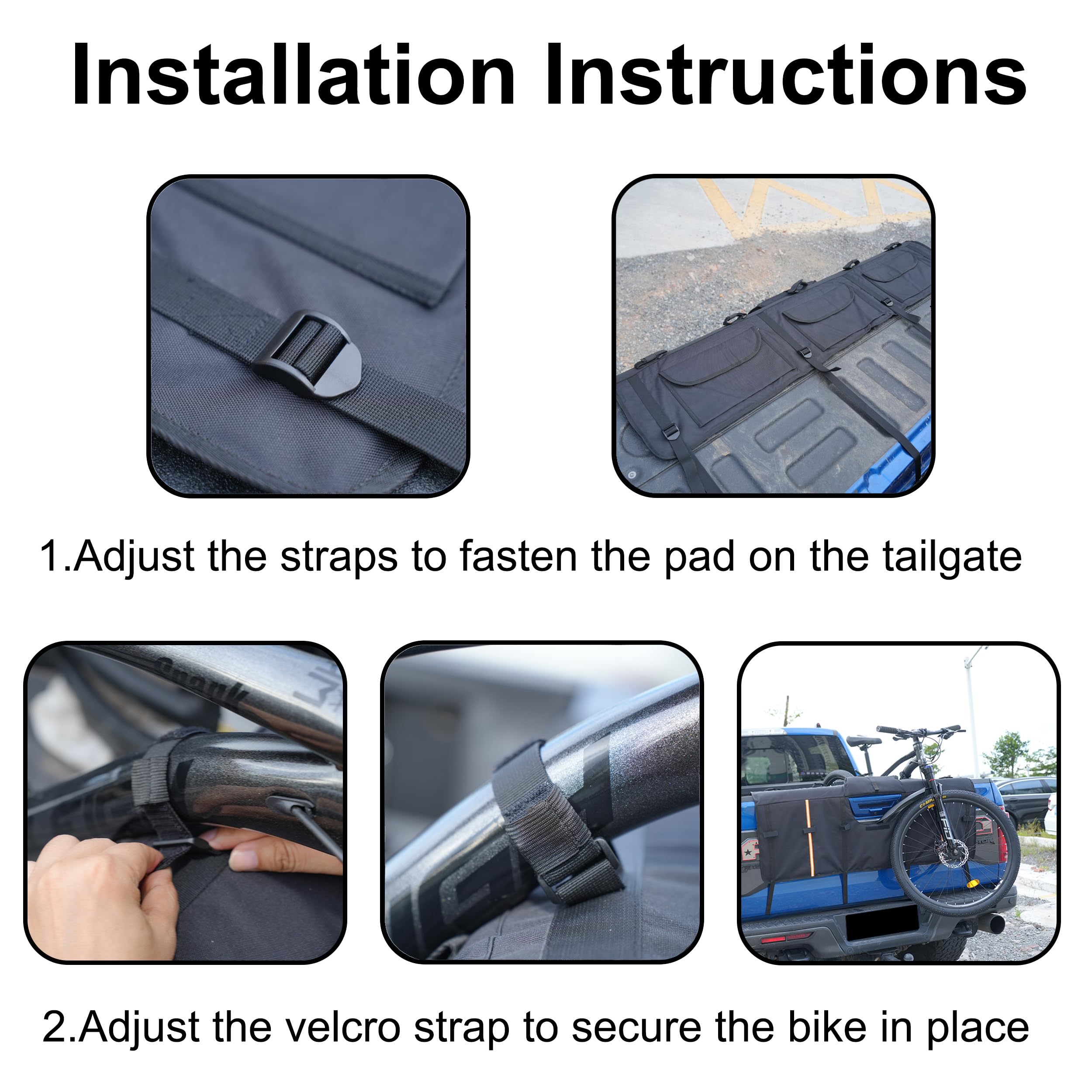 Amooca flap revealing tailgate latch for easy access without removing pad