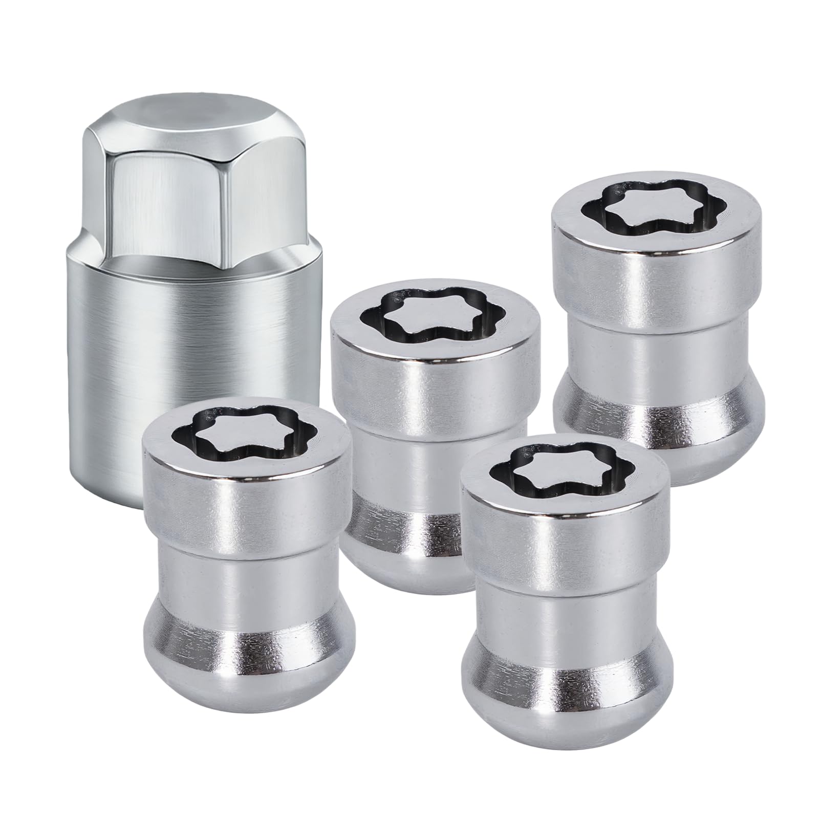 AMZAUTO front packaging of wheel lock set showing included key for visible protection