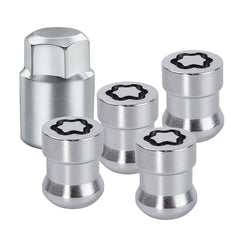 AMZAUTO front packaging of wheel lock set showing included key for visible protection