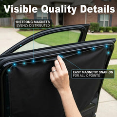 AMZAUTO shades installed in SUV side window demonstrating cooler cabin