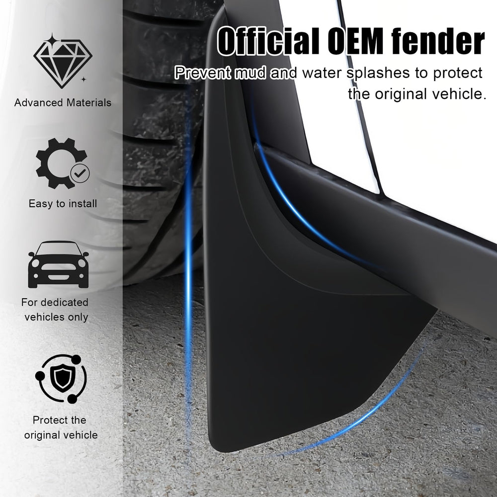 AMZAUTO rear mud flap fitted on Model Y protecting paint from road gravel