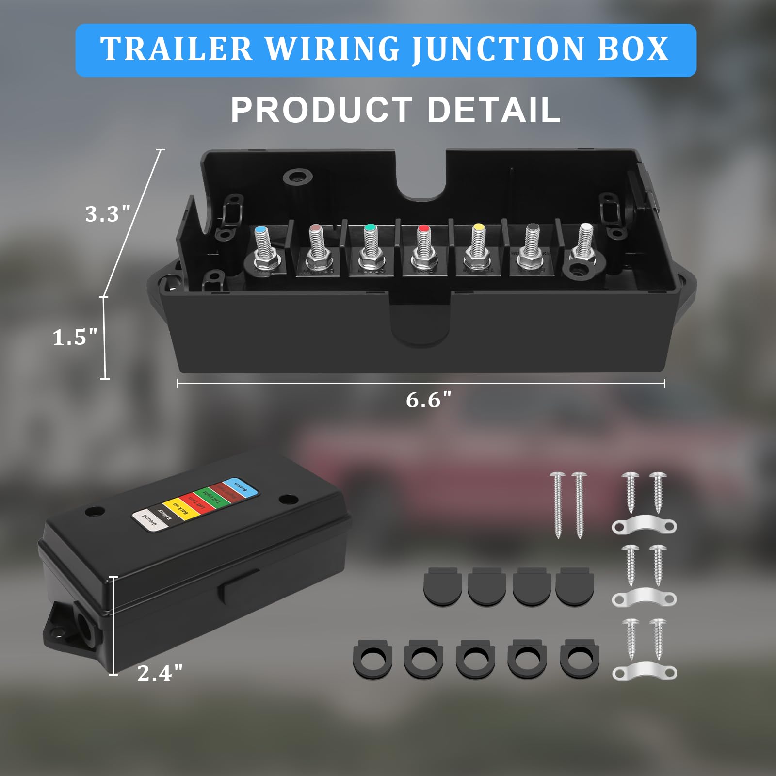 Anayguto junction box mounted on a trailer frame demonstrating secure placement and weather resistance
