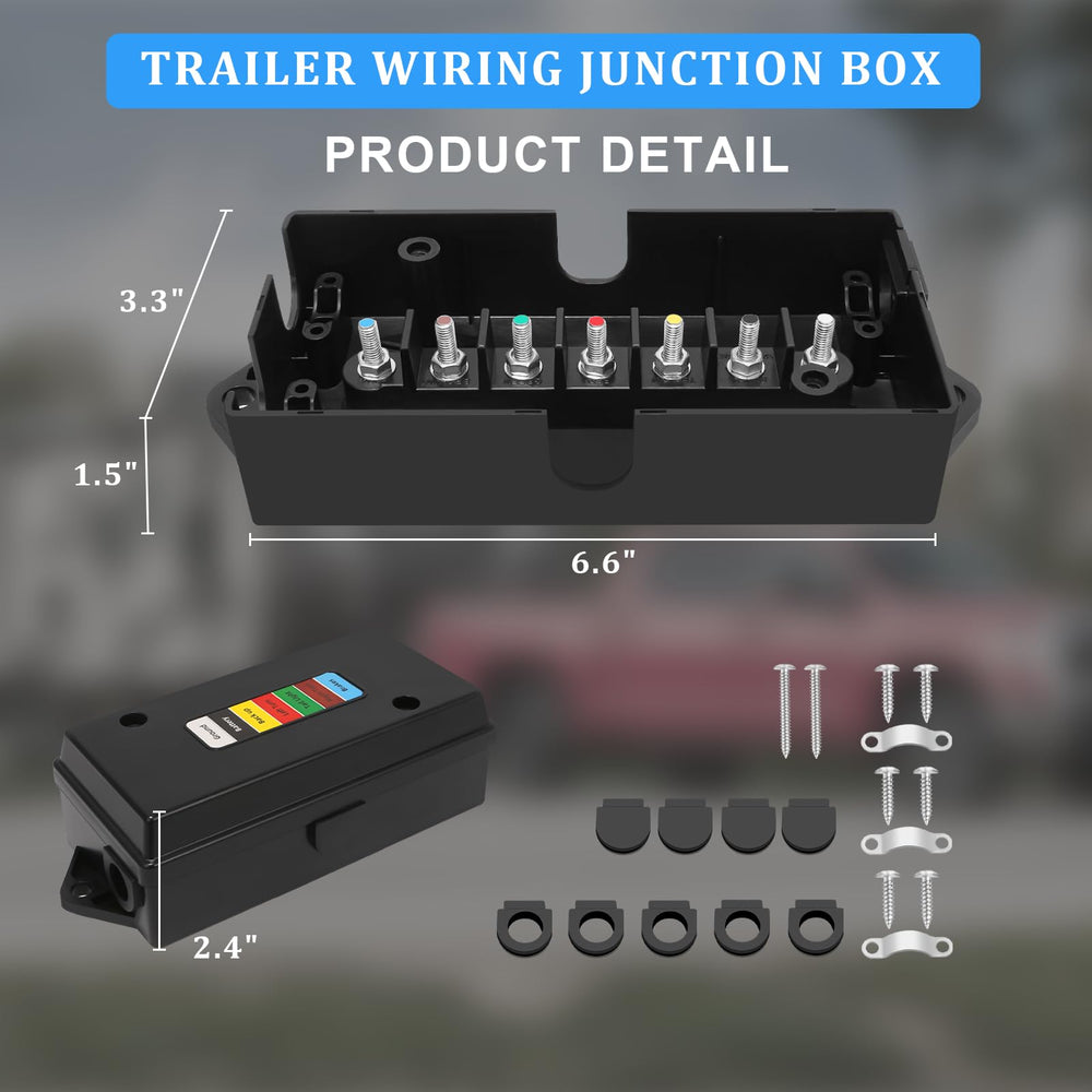 Anayguto junction box mounted on a trailer frame demonstrating secure placement and weather resistance