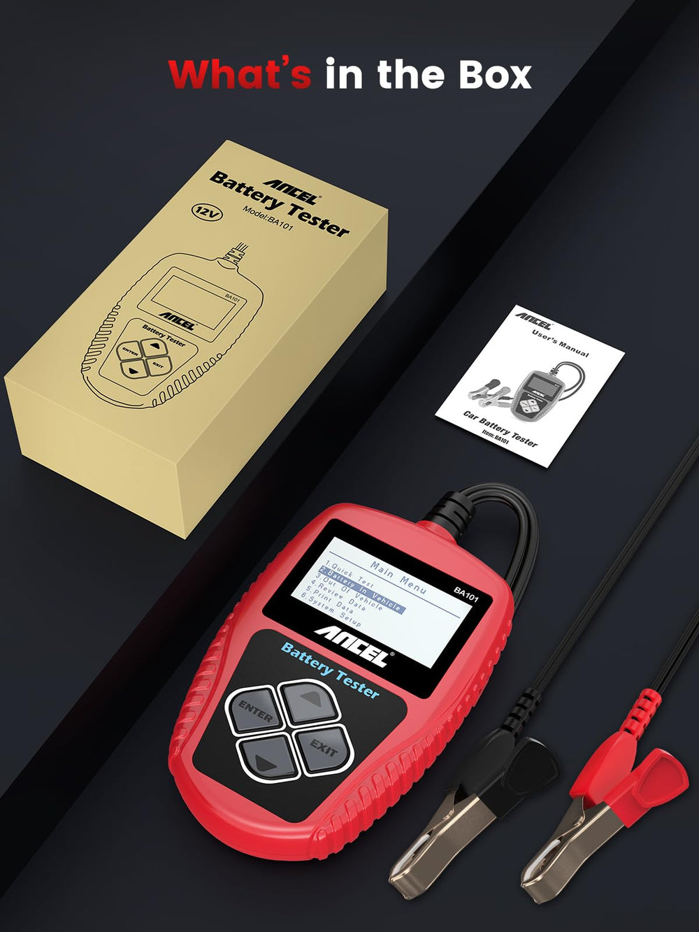 ANCEL BA101 reading battery label input to match correct CCA and temperature settings
