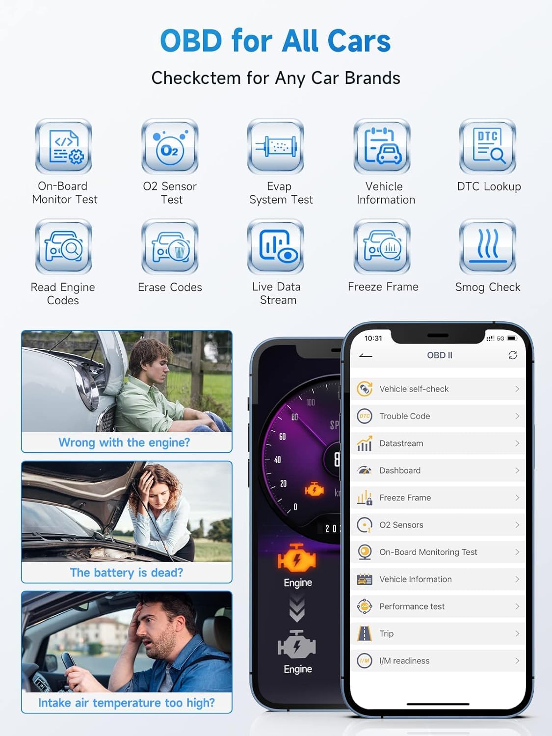 ANCEL BD300 app screen performing BMW battery registration for correct charging