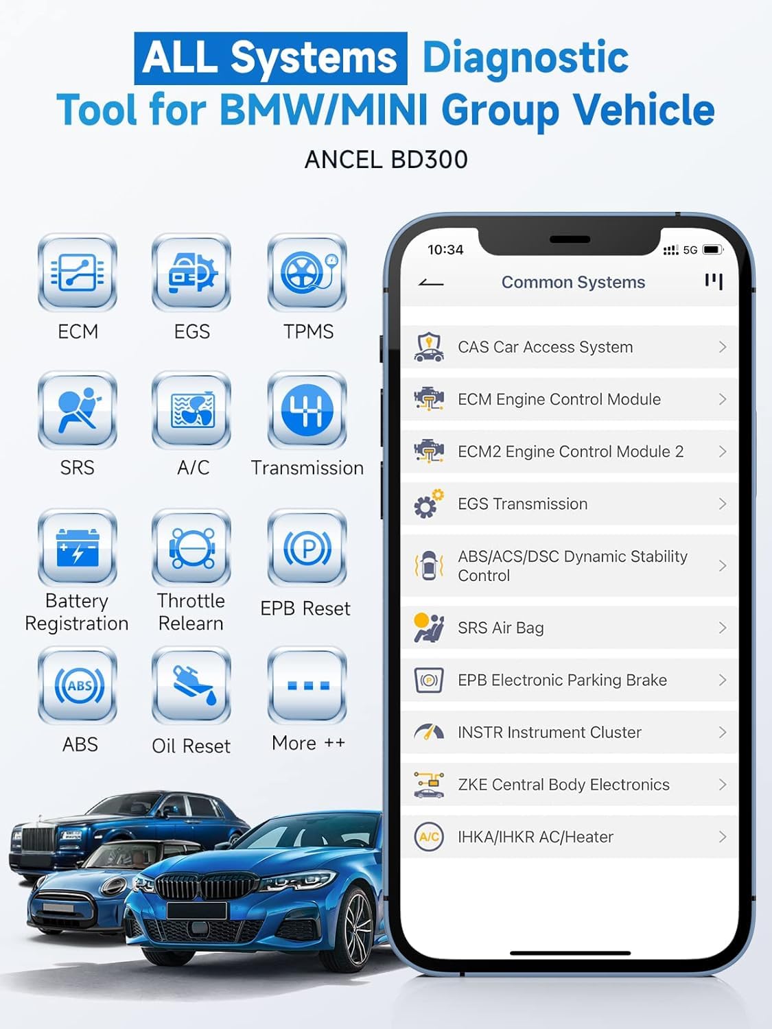 ANCEL BD300 plugged into vehicle OBD port demonstrating quick installation