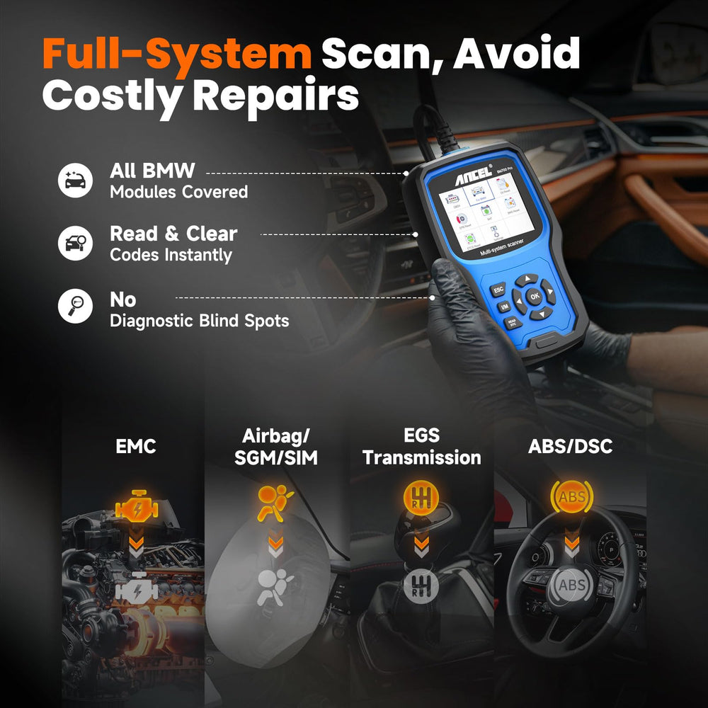 ANCEL BM700 PRO live data screen showing sensors, real-time vehicle insight