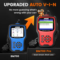 ANCEL BM700 PRO displaying auto V-I-N readout to speed correct vehicle selection