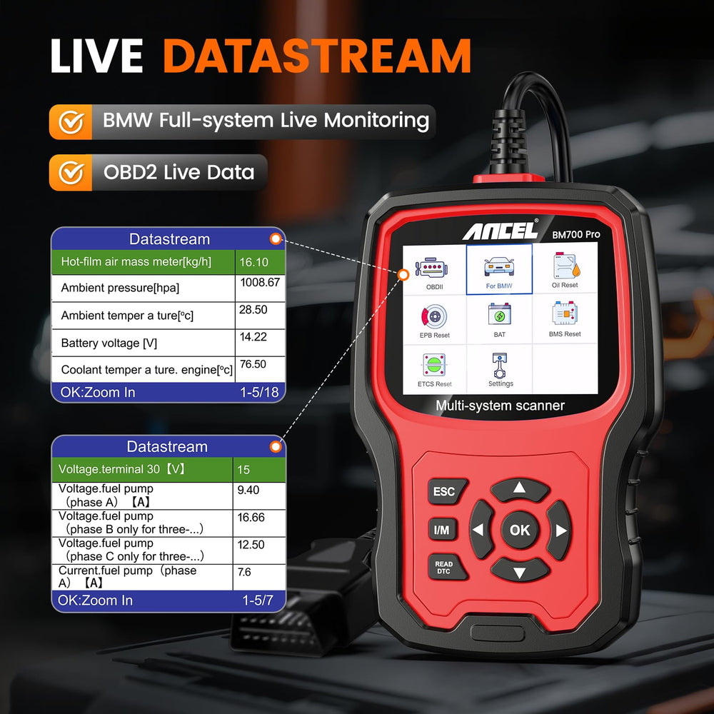 ANCEL BM700 PRO battery registration screen guiding proper new battery setup