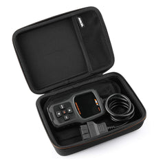 ANCEL case open to show molded interior and mesh pocket for organized storage