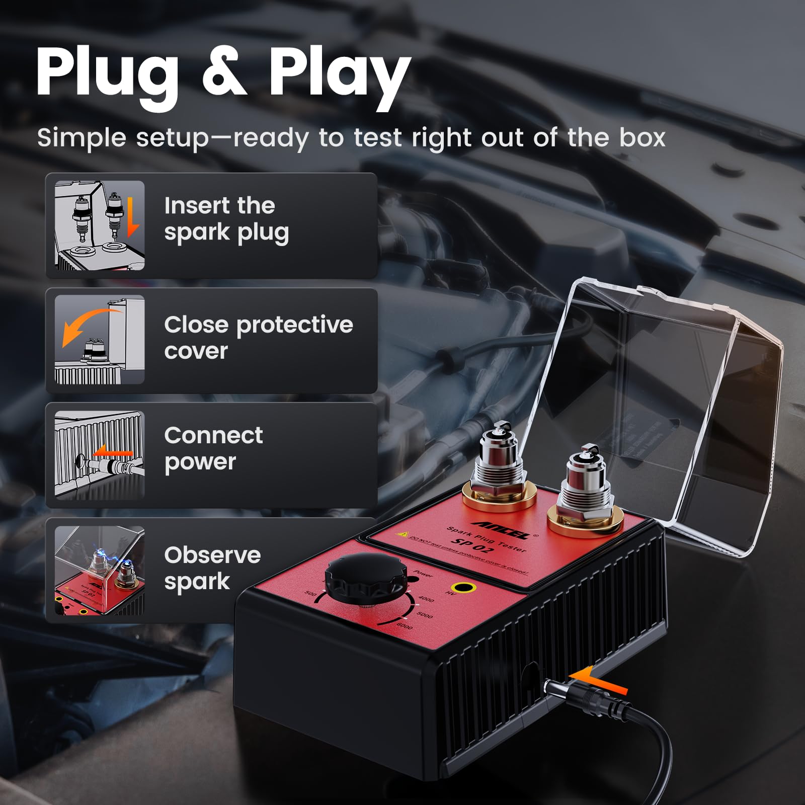 ANCEL SP02 compact unit in case for easy transportation and storage