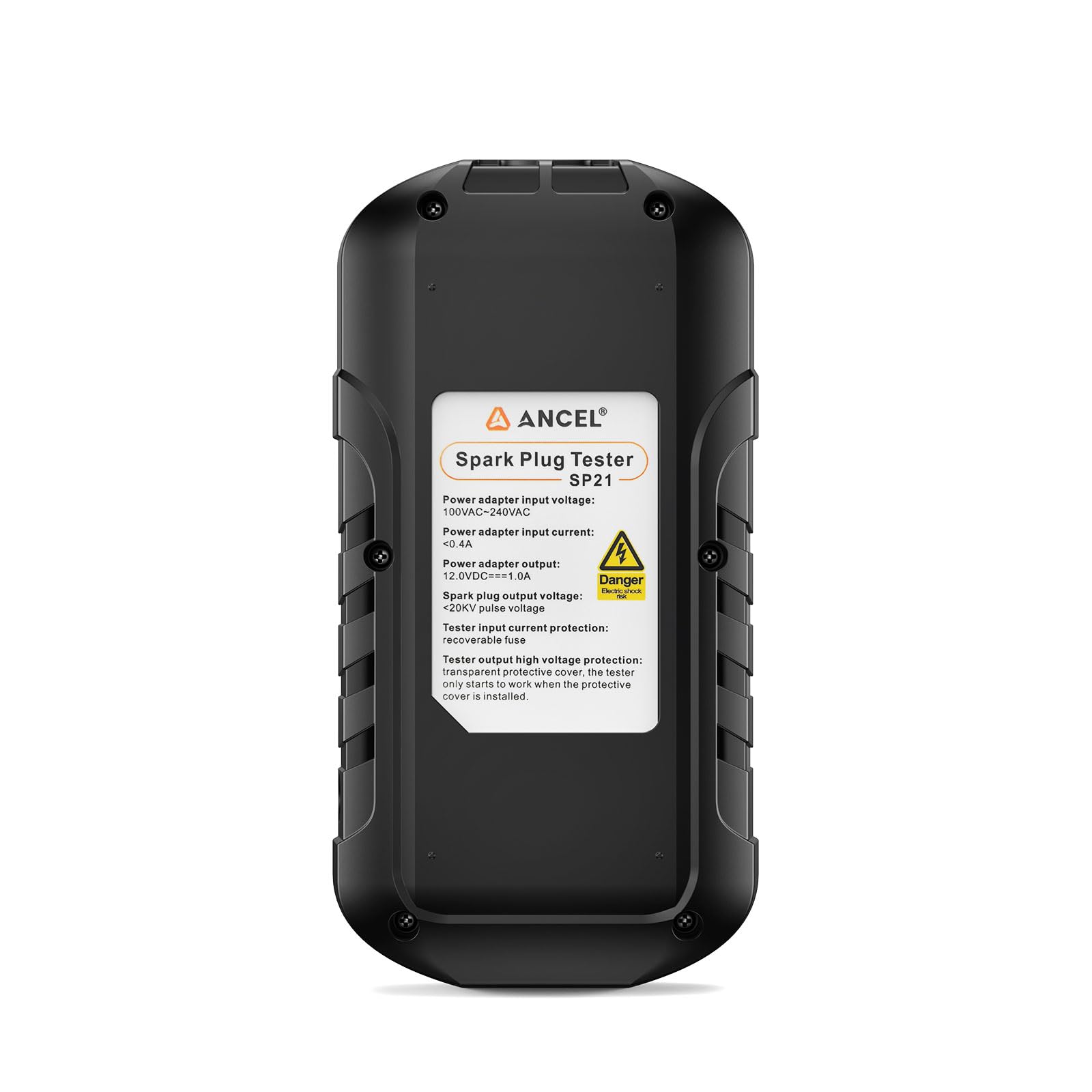 ANCEL transparent protective cover visible for safe spark observation