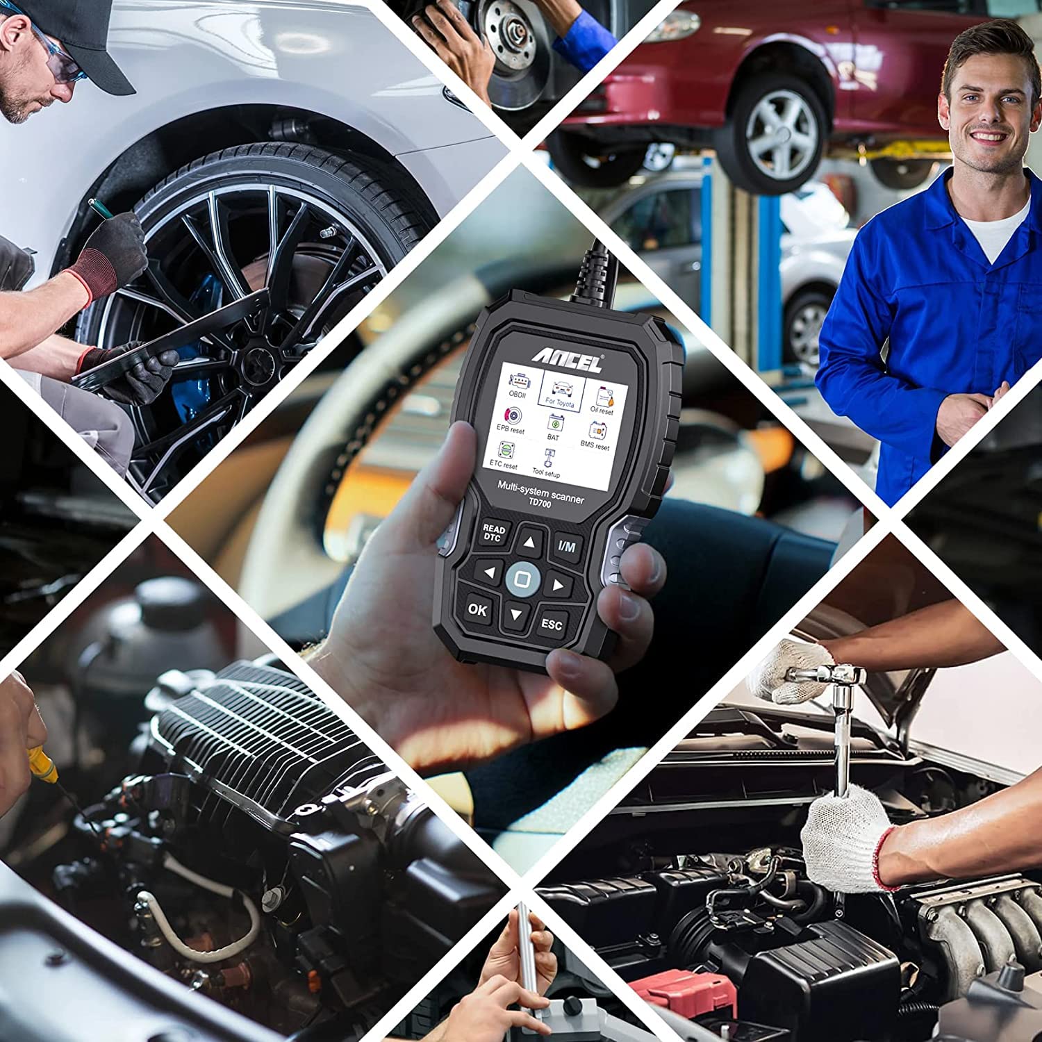 ANCEL TD700 showing TPMS relearn menu to simplify sensor replacement tasks