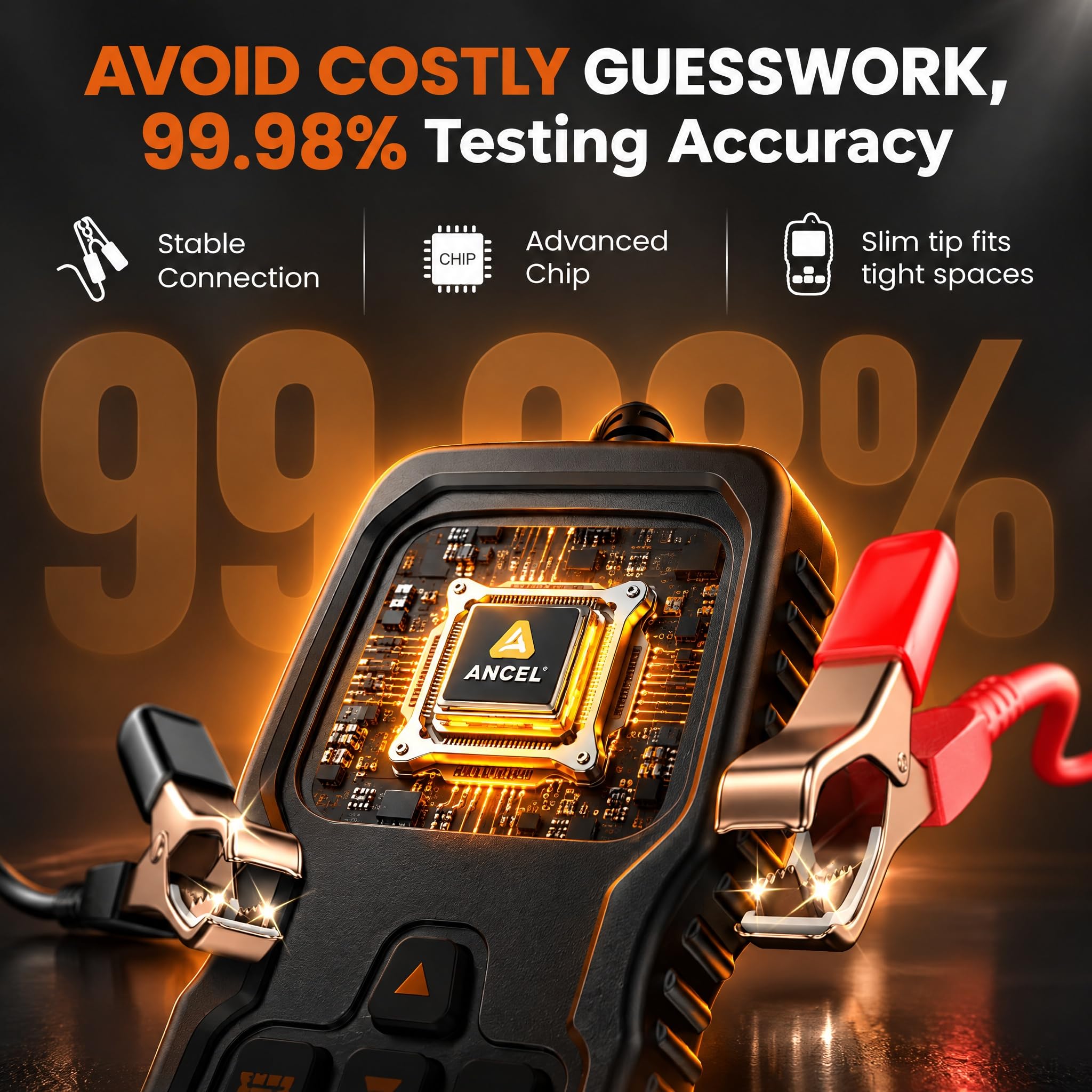 ANCEL test history screen displaying past reports to monitor battery trends