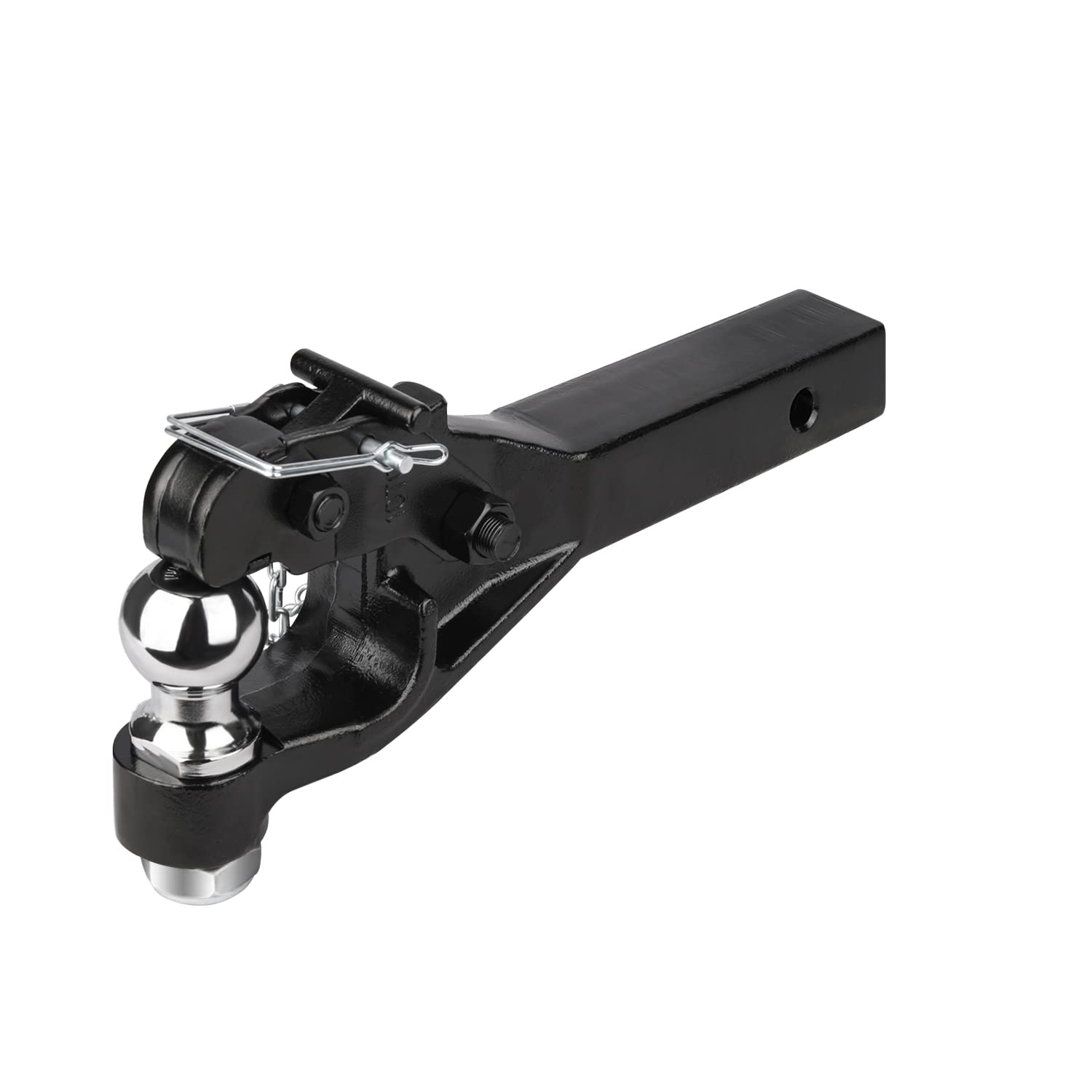 ANGCOSY front view of pintle hook assembly showing heavy-duty construction and reliability