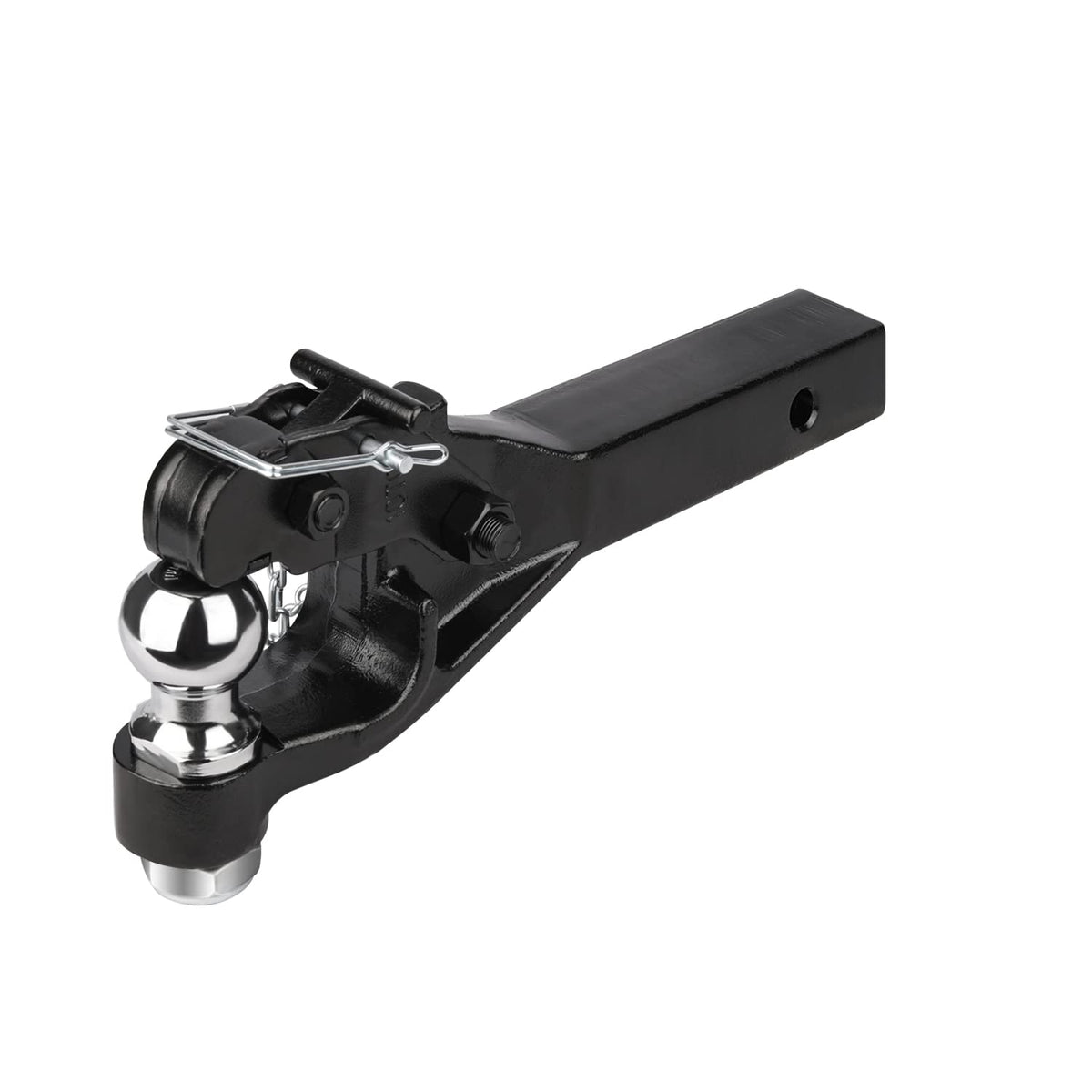 ANGCOSY front view of pintle hook assembly showing heavy-duty construction and reliability