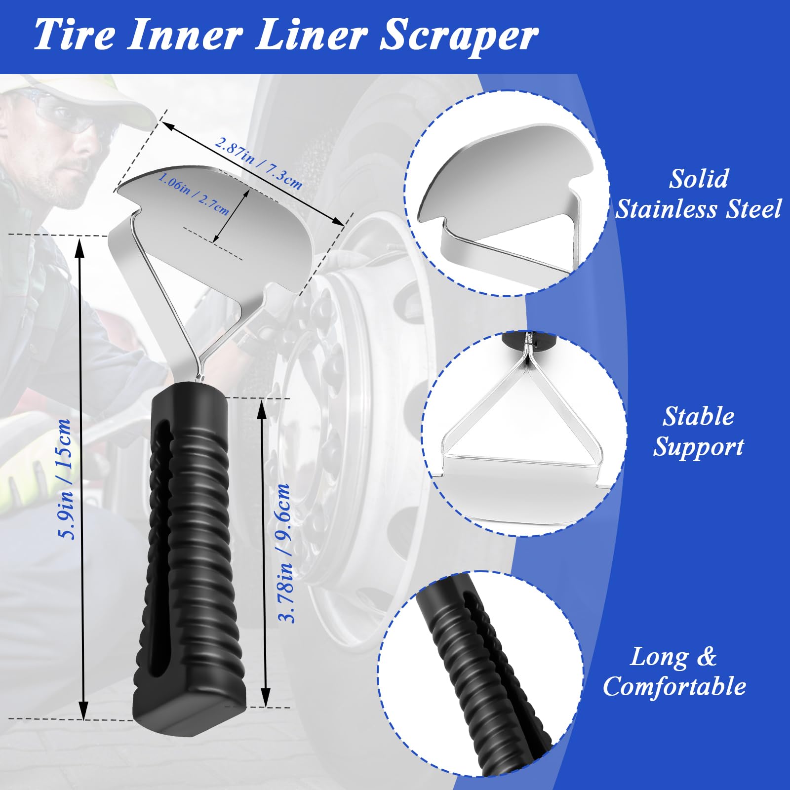 Anglekai tungsten buffer head detail for efficient tire surface preparation