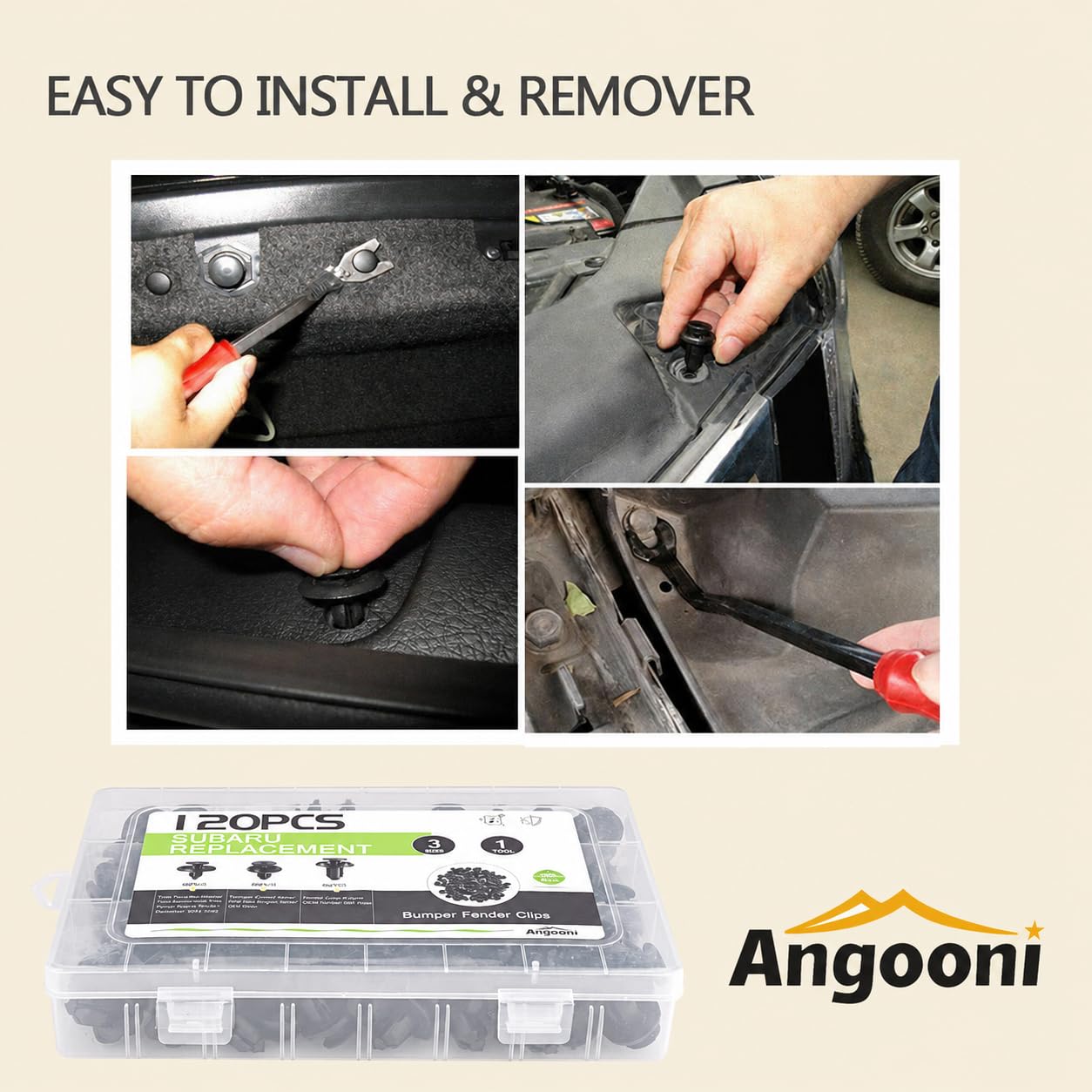 Angooni size comparison of 7mm 8mm 10mm clips to pick correct fastener quickly