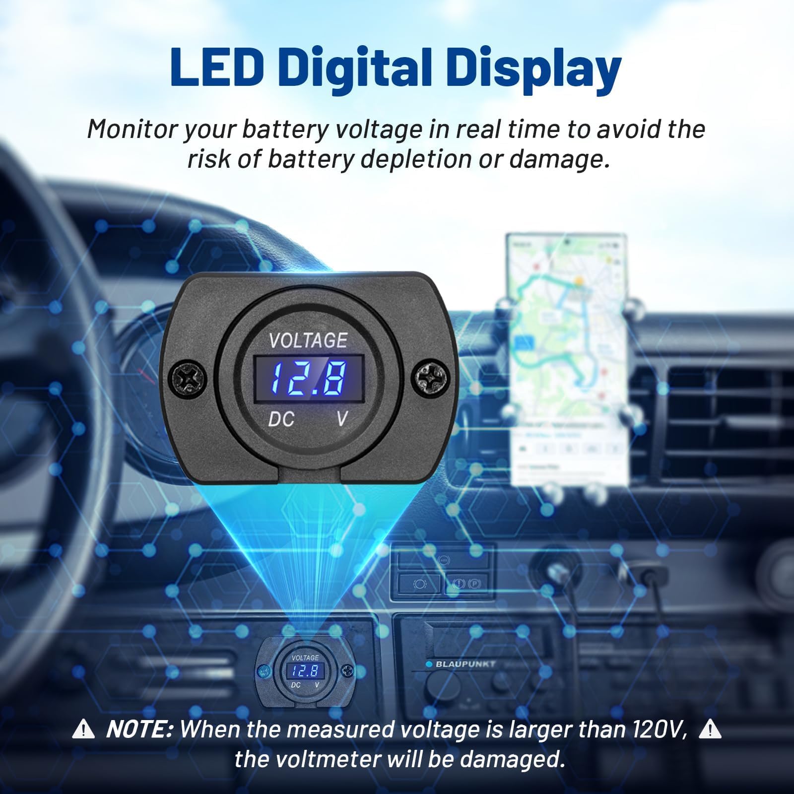 Anina close-up of bright LED display highlighting precision readout benefit