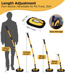 anngrowy extended pole reaching an SUV roof for safe high-reach washing
