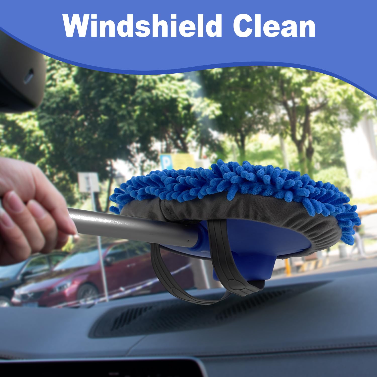 anngrowy washing a car in driveway conveying convenience and faster home detailing