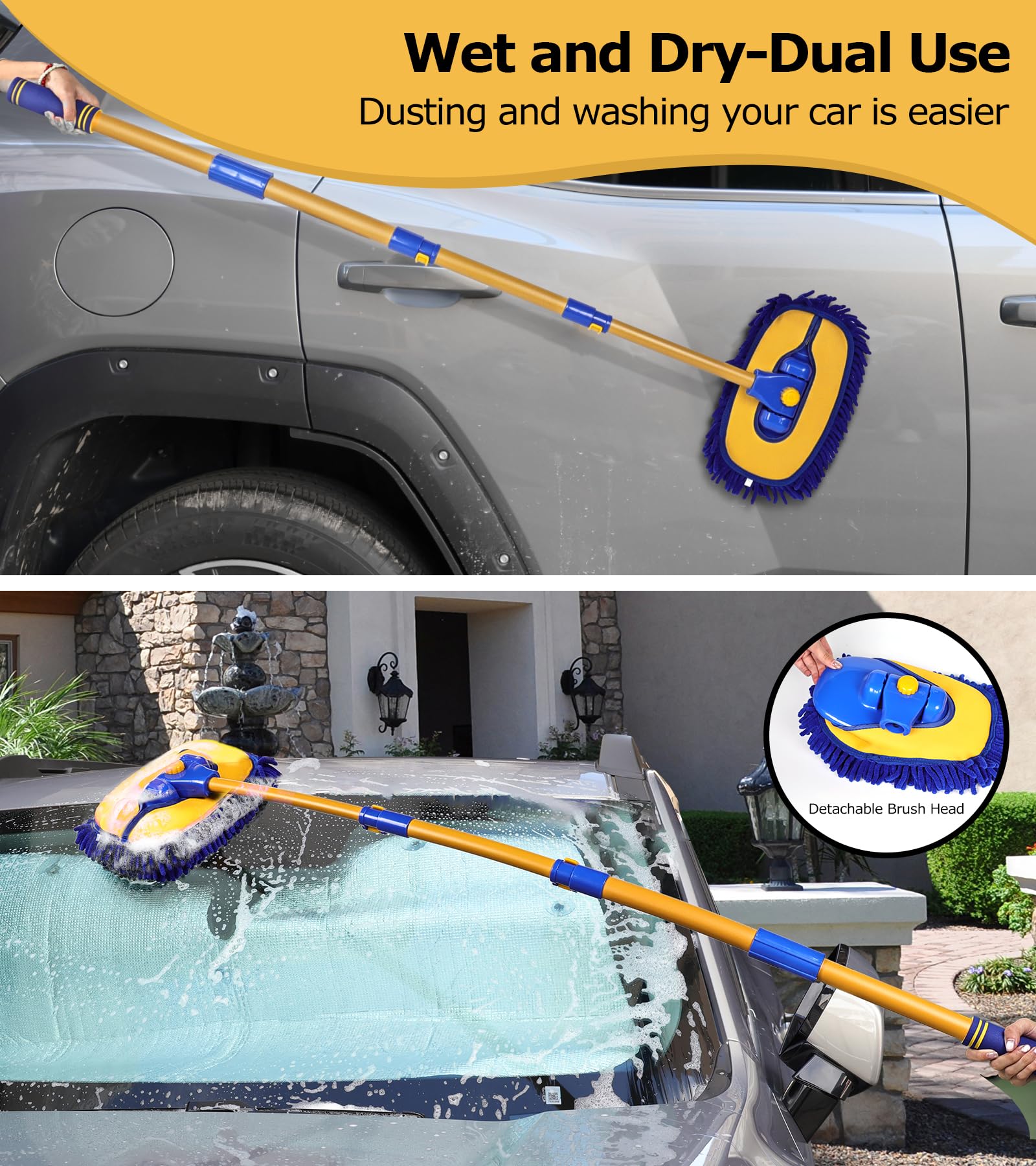 anngrowy long aluminum handle fully extended to reach high areas