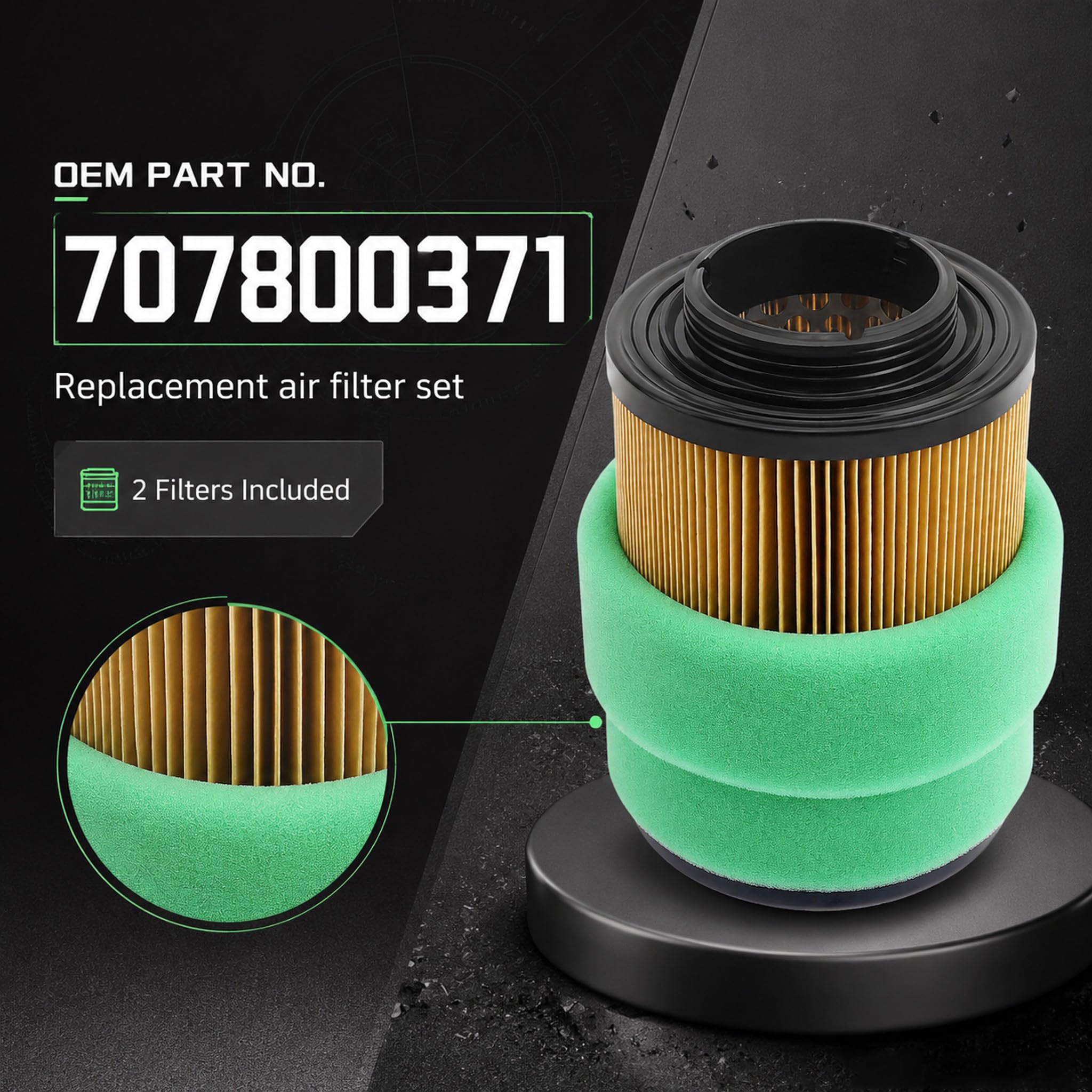 Anoety filter beside ruler showing dimensions for correct fit verification