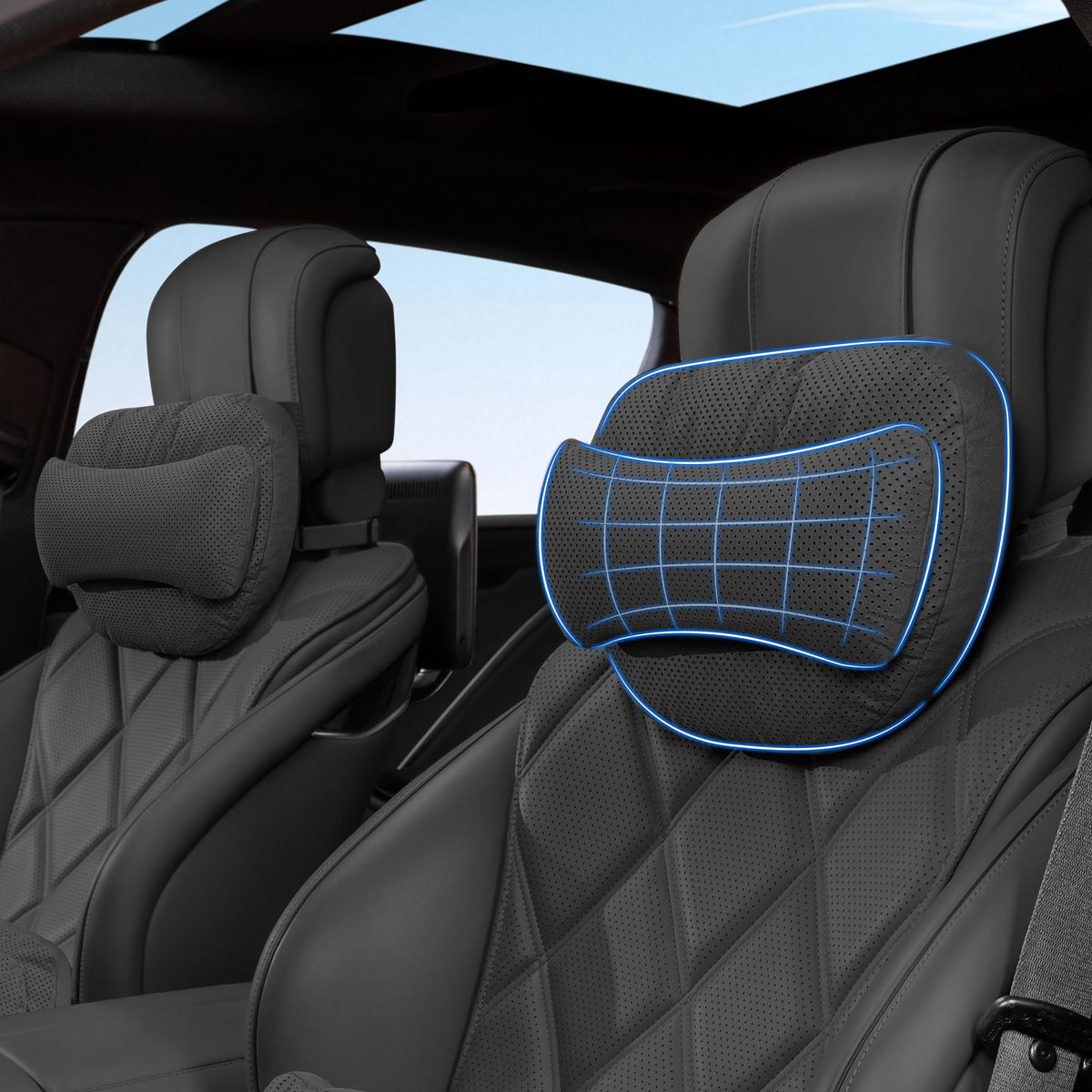 AntDiseno front view pair showing stylish suede and ergonomic shape for comfortable drives