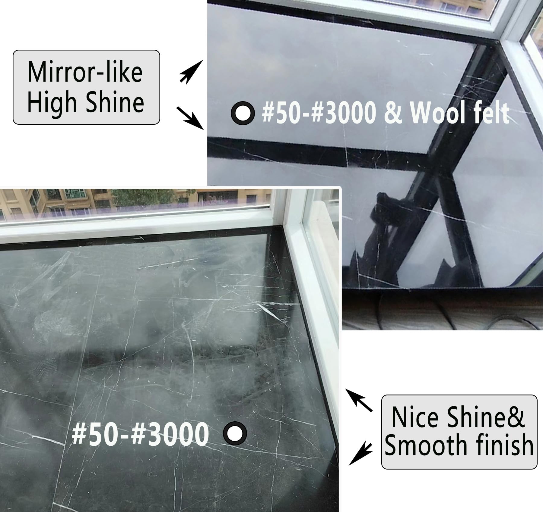 ANTENGDATOOL pad polishing granite countertop demonstrating fast restoration benefit
