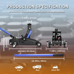 ANTPOWER jack slid under low-clearance car demonstrating access benefit