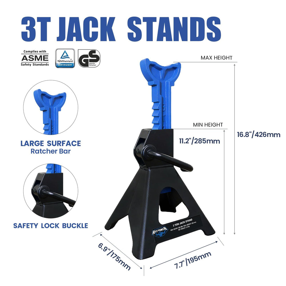 ANTPOWER sawtooth ratchet detail shows secure self-locking adjustment