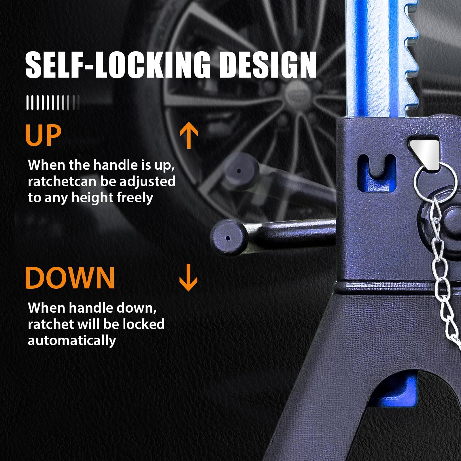 LIFTING TOOLS ANTPOWER wide base bottom showing enhanced stability benefit