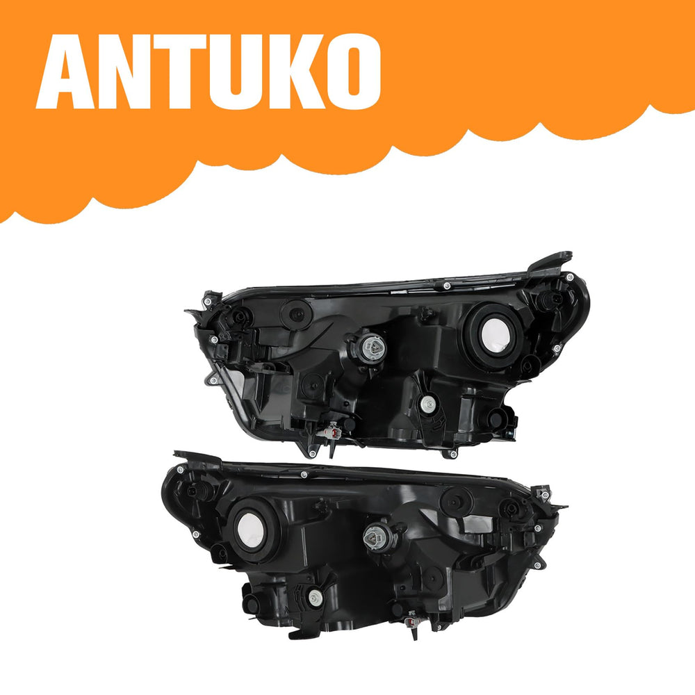 ANTUKO right headlight close-up highlighting lens clarity and durability benefit