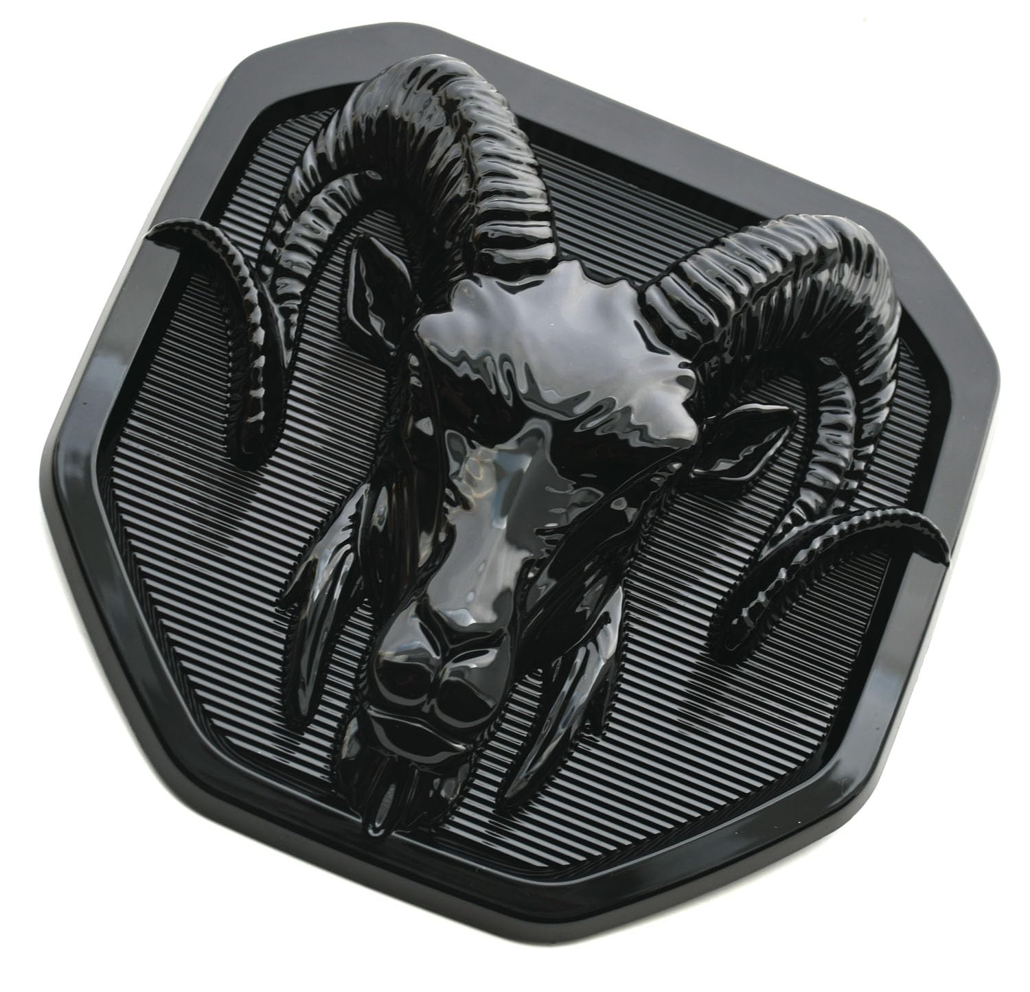 Anyfew emblem installed on truck tailgate showing cohesive blacked-out benefit