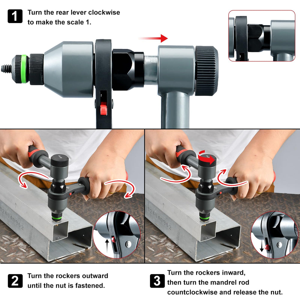 AOBEN rivet nut tool rivnuts pile displaying varied sizes and ready-to-install convenience
