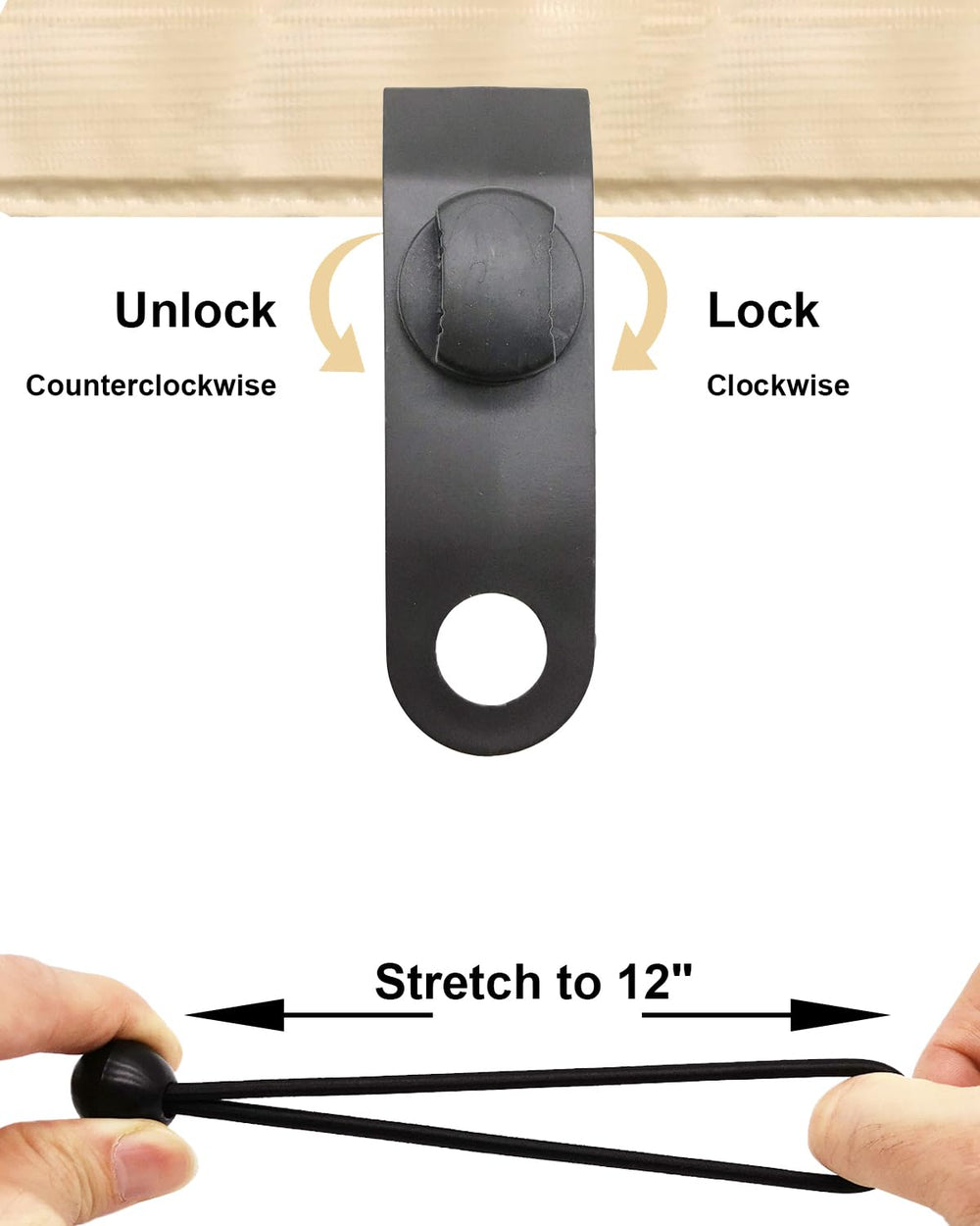 AOBYMIN 6 inch ball bungee detail highlighting stretch and durability