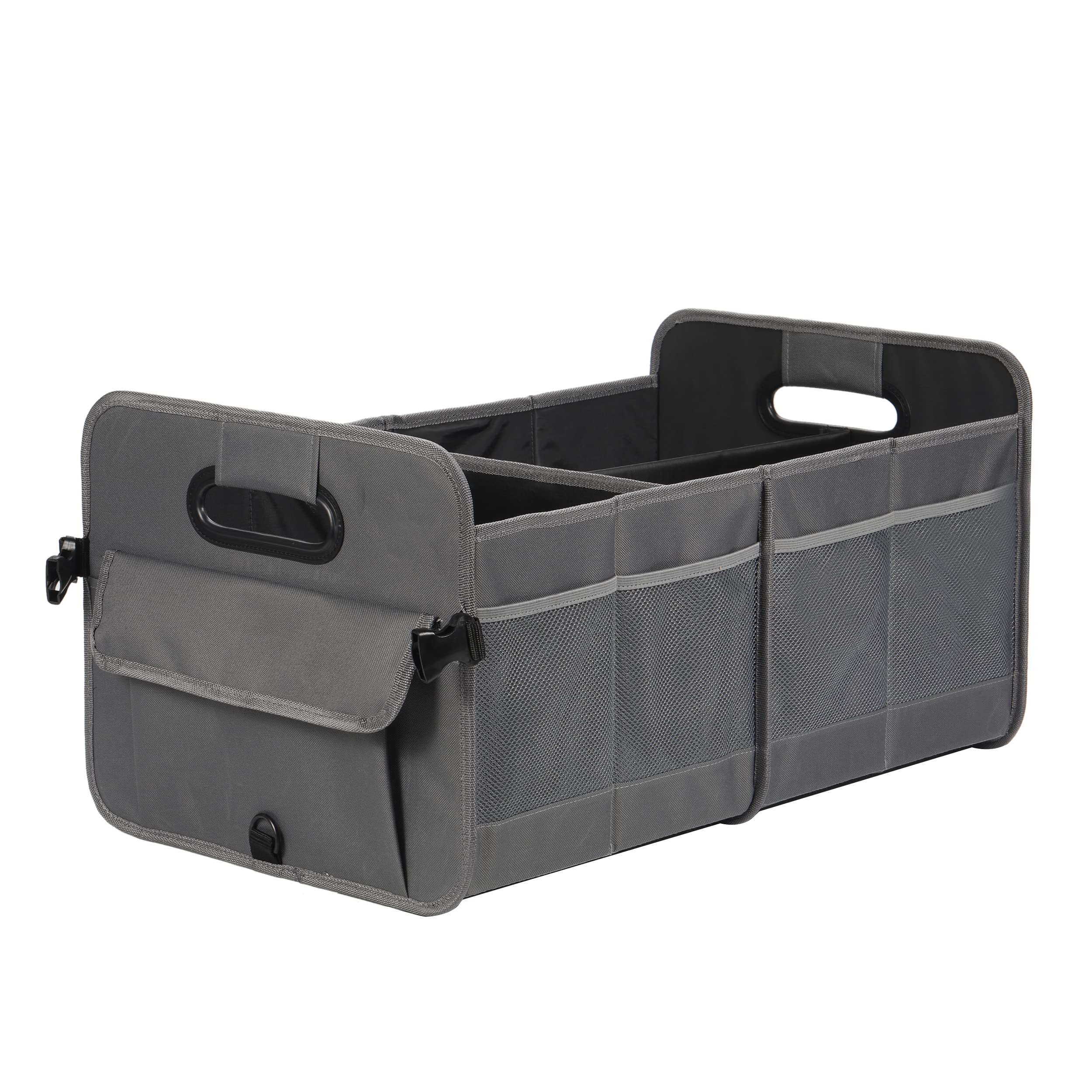 AOKJOY front view of trunk organizer showing neat compartments and easy access