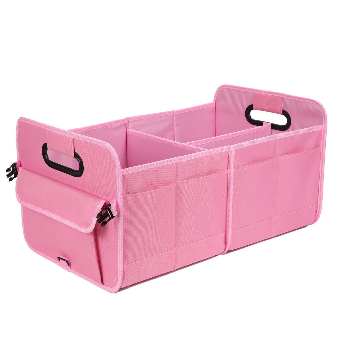 AOKJOY front view of organizer showing compartments and durable build benefits